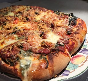 Pizza aux blettes et au chorizo