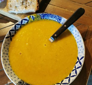 Soupe de potimarron et de courgettes