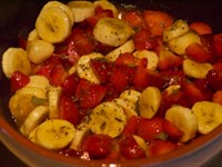 Salade fraises - bananes
