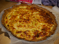 Quiche aux poireaux et crevettes