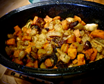 Tajine de patates douces et de courgettes