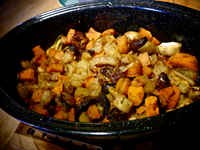 Tajine de patates douces et de courgettes