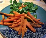 Frites de patates douces et carottes
