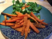 Frites de patates douces et carottes