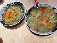 Soupe de patate douce et chou bok choy