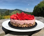 Cheesecake à la fraise ( végétarie, Végan, Cru)