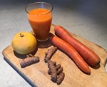 Jus pamplemousse et curcuma